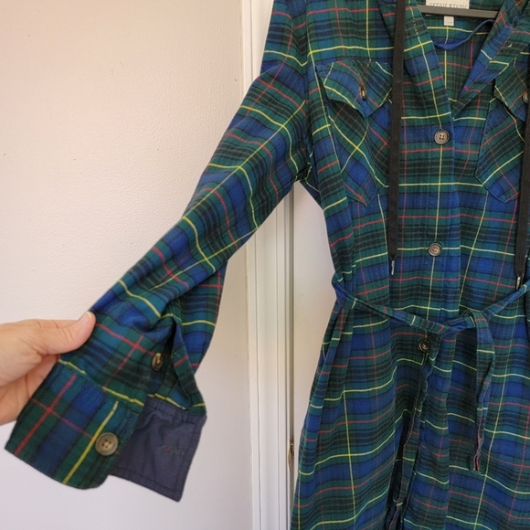 Teenie Weenie Tartan Plaid Hooded Button Tie Robe Dress Kate & Love 97 OS M/L - Picture 3 of 11